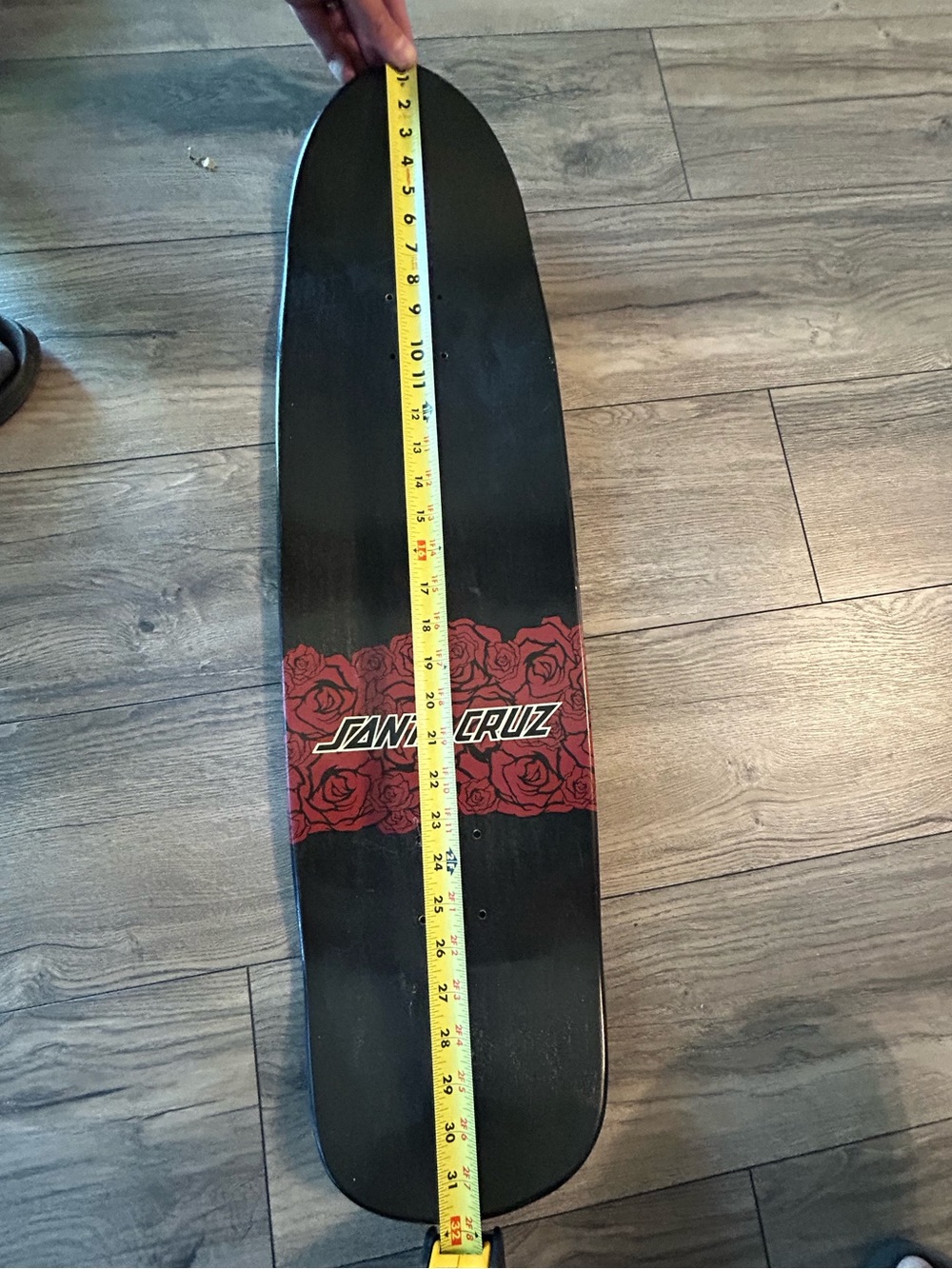 Santa Cruz Skateboards Black Deck with Red Rose Skeleton Graphic Deck - Picture 6 of 6